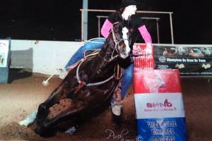 Eichie doin' what he does best: Barrel Racing!