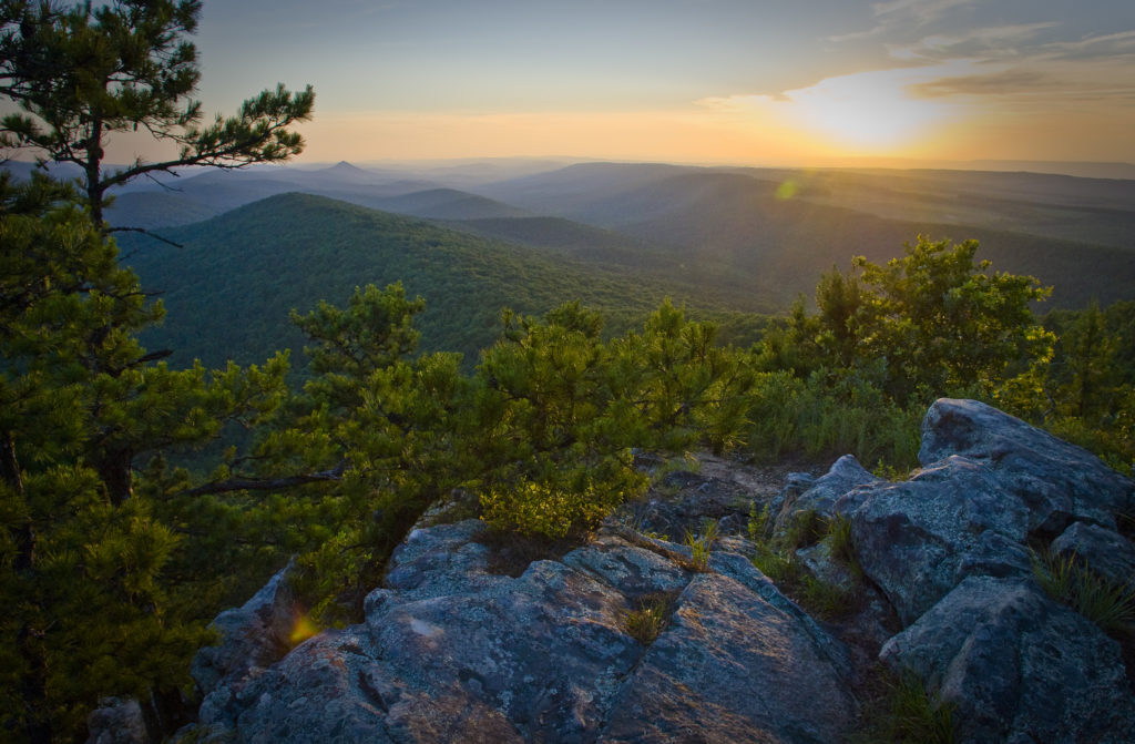 Arkansas is known for its stunning geography, including mountains, forests, caves, and lowlands.