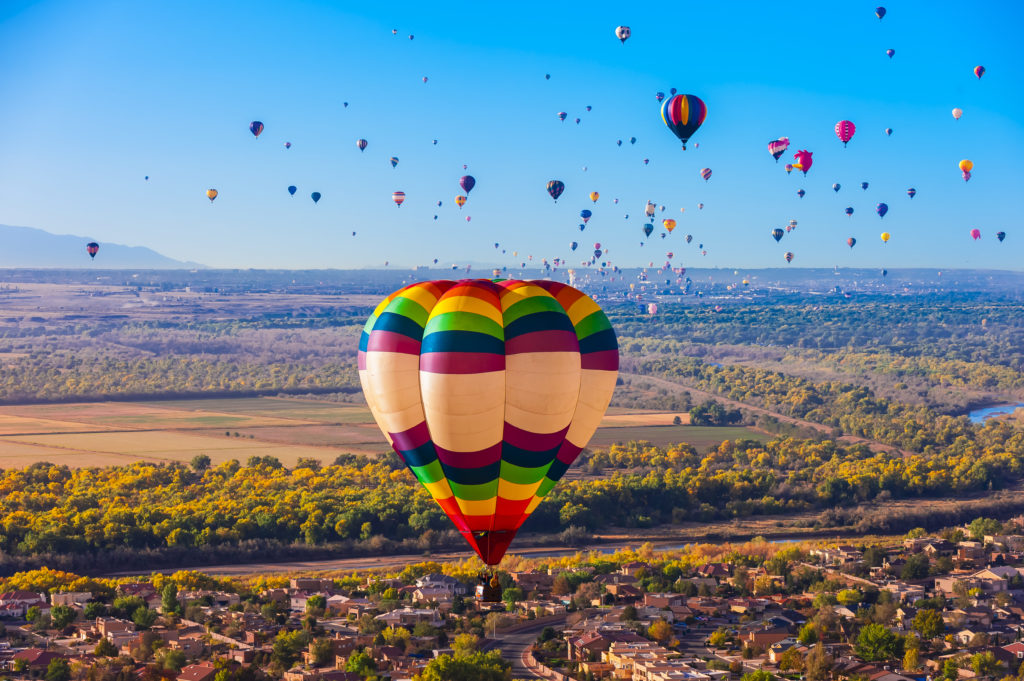 Enjoy the Albuquerque International Balloon Fiesta, the International UFO Museum, Taos Ski Valley, and more.