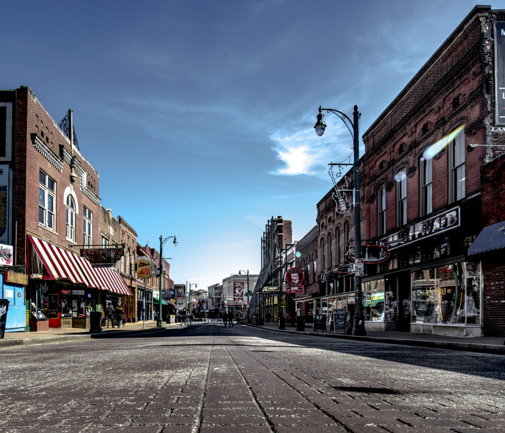 Soak up the sounds of blues, jazz, and gospel music as you walk along downtown Memphis's Beale Street.