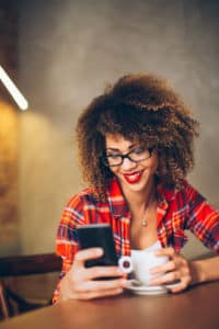 Woman using mobile phone