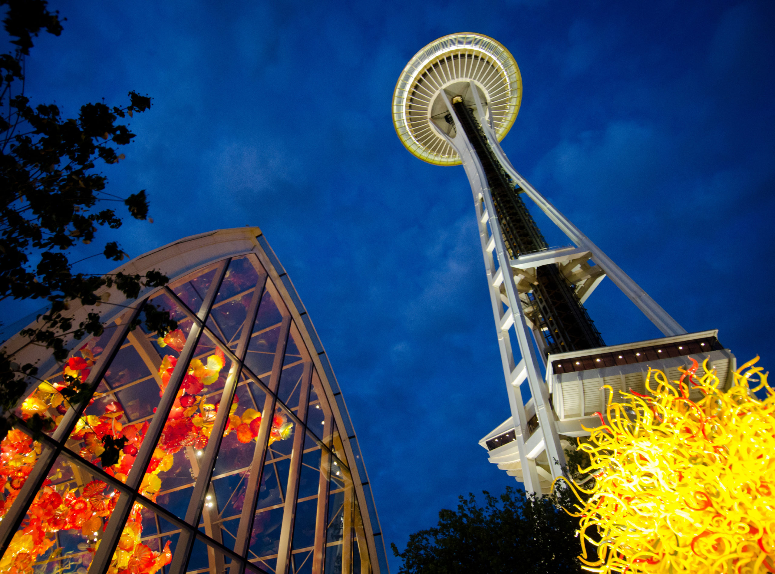 Chihuly Sculptures and Seattle's Space Needle