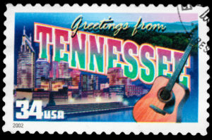 Tennessee State Postage Stamp "Greetings From America" Retro Postcard Theme