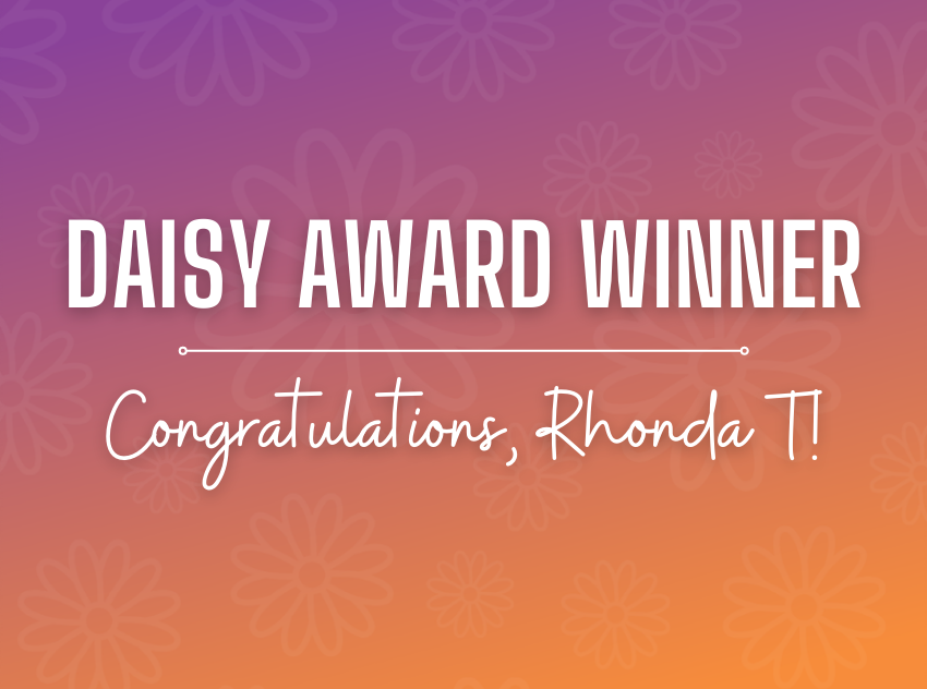 Rhonda T Daisy Award Winner Blog Card