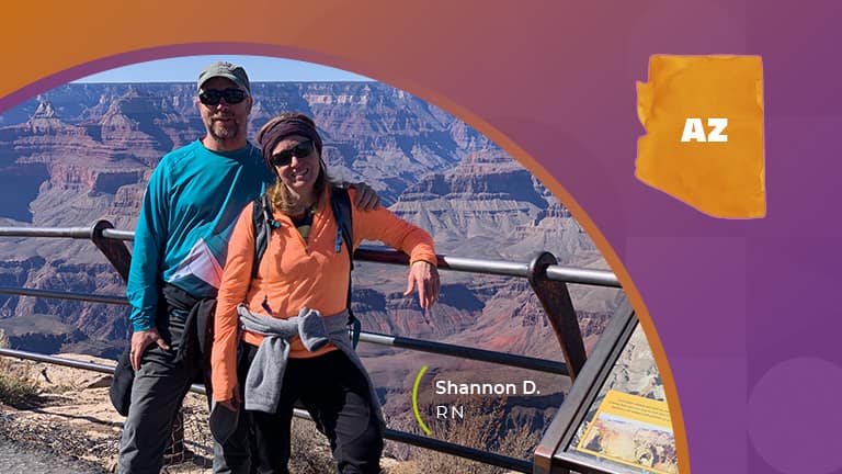 Man and woman hiking in arizona